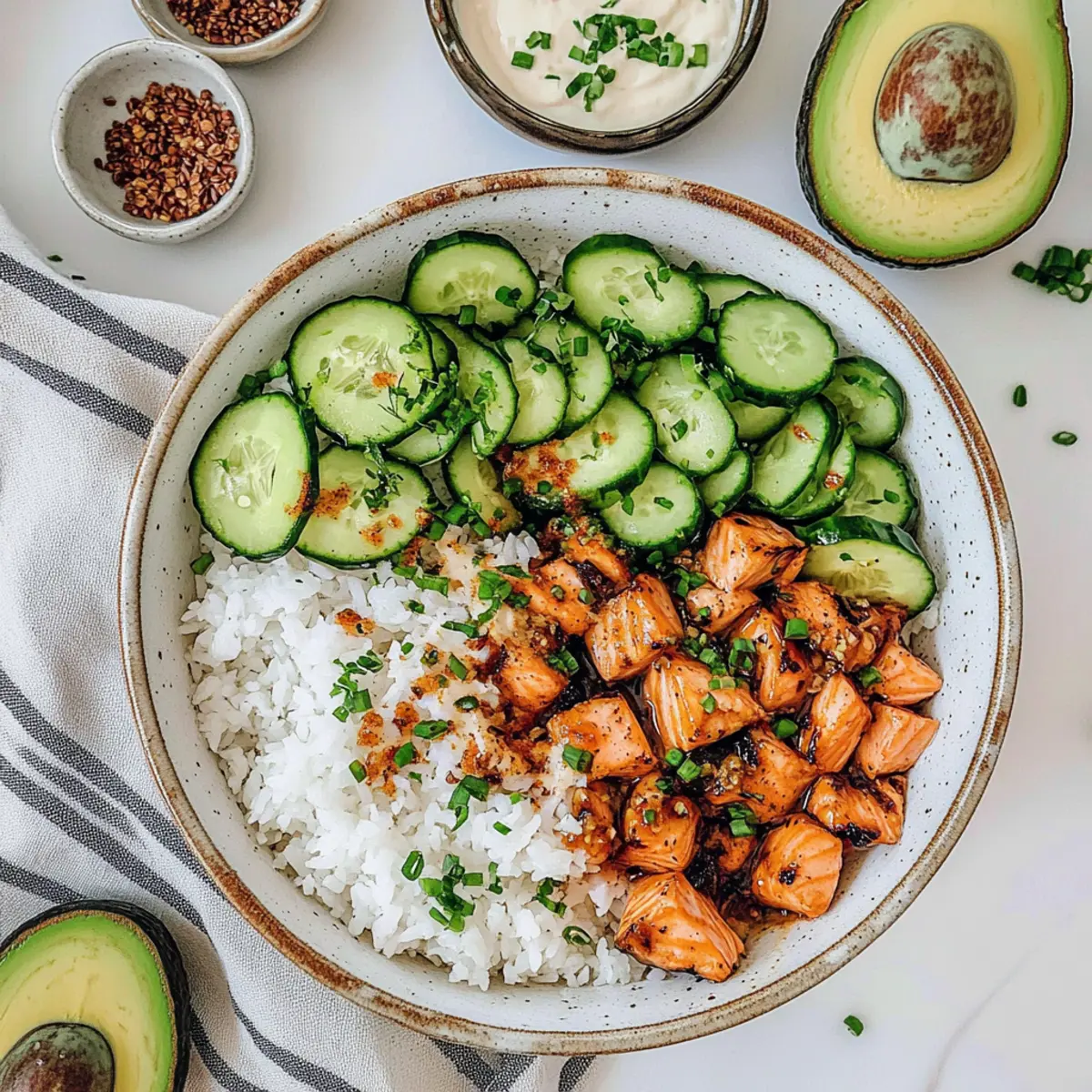 Spicy Salmon Bowls with Coconut Rice for Quick Weeknight Bliss