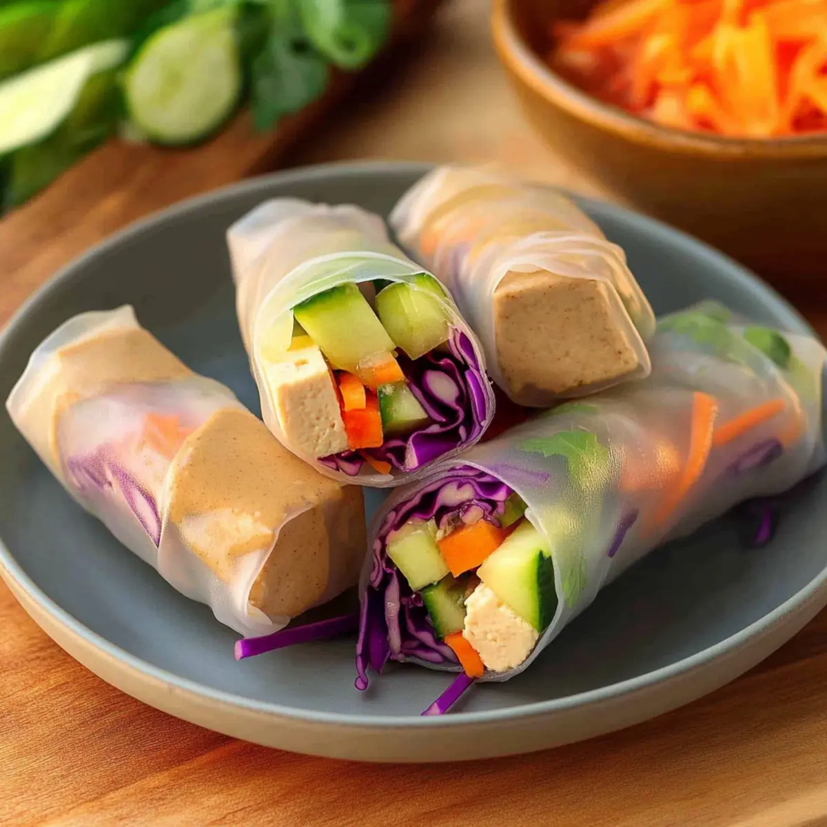 Delicious Vegan Summer Rolls with Creamy Peanut Sauce