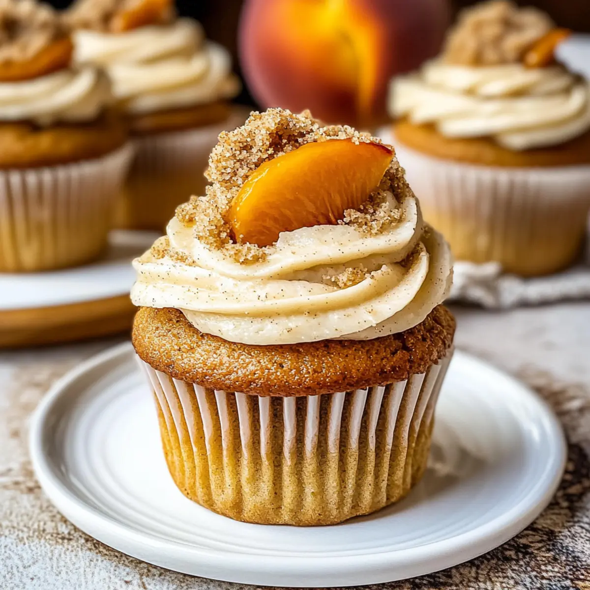 Delightful Peach Cupcakes With Creamy Spiced Frosting