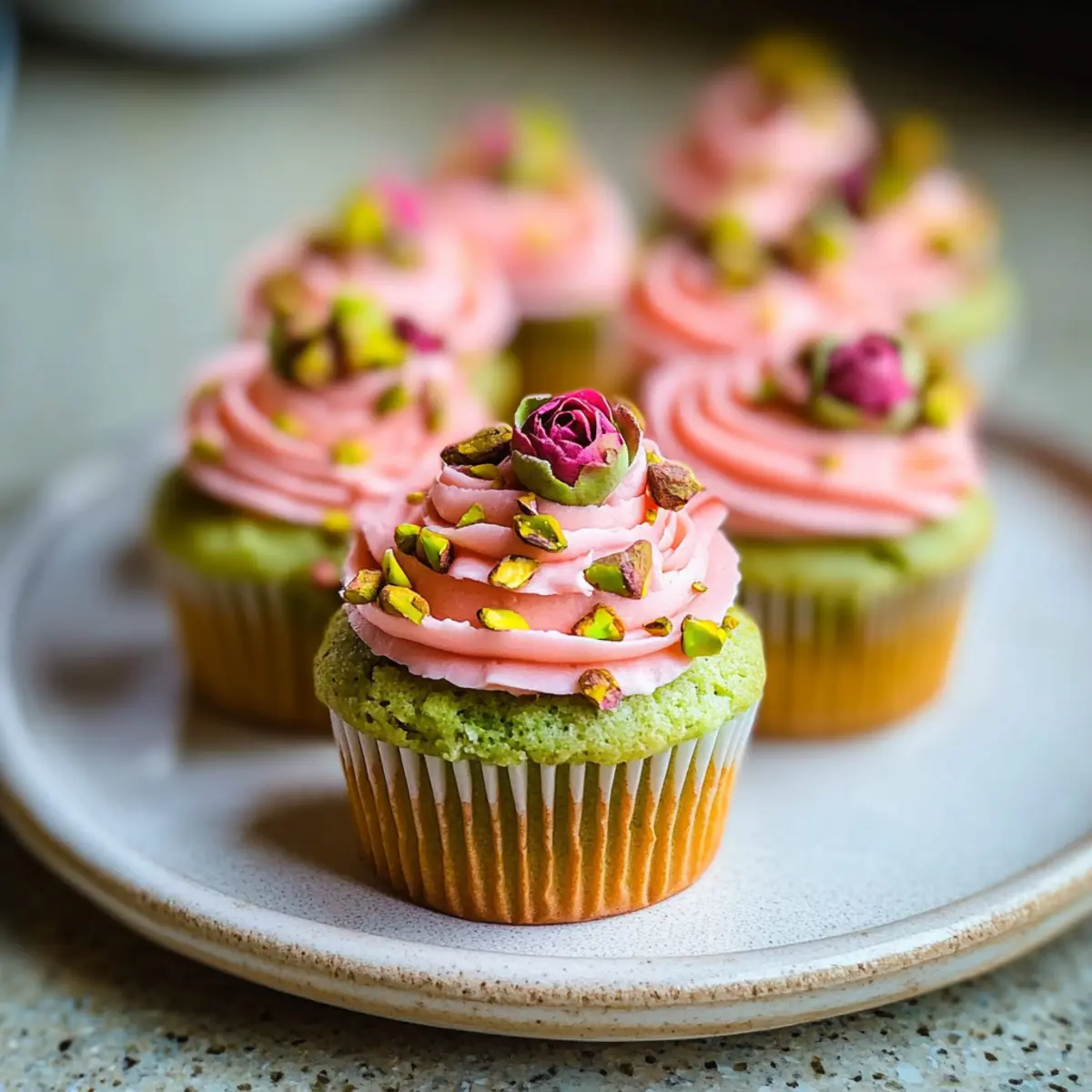 Vegan Mini Rose Pistachio Cupcakes for a Sweet Celebration